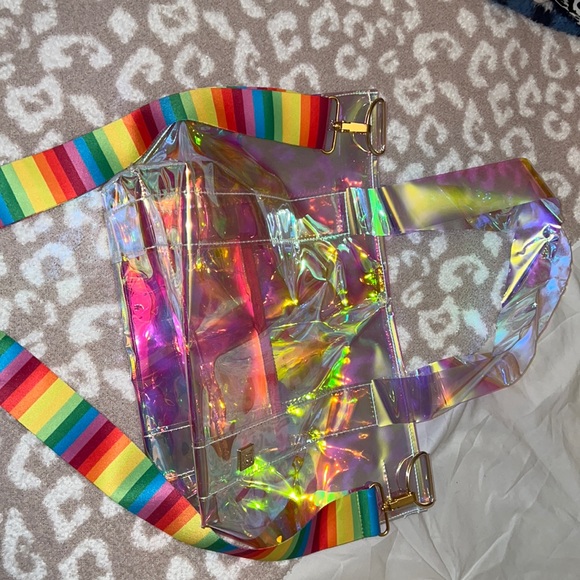 PLASTIC Iridescent BAG with STRAP - Picture 1 of 6